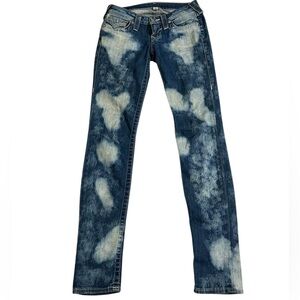363 True Religion skinny jeans white washed bleached sz 25